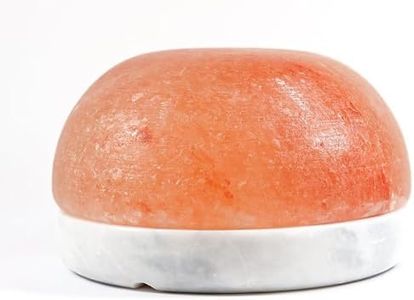 Himalayan Secrets® Salt Dome Lamp | for Warming Up Hands and Feet (9" Gray Marble Base)