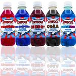 Toppdogz Slush Puppy Machine Compatible Snow cone syrup Blue Raspberry, Strawberry, Cherry, Cola, Blue Bubblegum 5 x 250ml