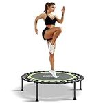 ONETWOFIT 42" Mini Fitness Trampoline with Adjustable Handle Exercise Trampoline Green