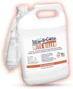 Mite Killer Treatment Spray for Home by Mite-B-Gone — Kills All Types of Mites, Dust, Spider, Rat, Carpet & Bird Mites | Safe for Homes, Furniture & Animals | Non-Toxic | Kid & Pet Friendly | 1 Gal
