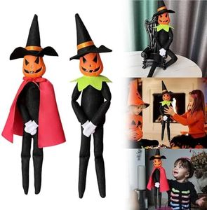 Dumwick 14Inch Christmas Pumpkin Elf Doll Toys,2026 New Handmade Pumpkin Elf Toy with Black Hat,White Gloves,Dresses,and Cape for Holiday Tabletop Home Decoration Party Decorations Props (C-2PCS)