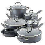 Anolon Advanced Home - Hard Anodized Aluminum 11-Piece Cookware Set, Nonstick Pots and Pans Set (Moonstone)