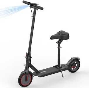 Folding Electric Scooter for Adults with Seat- 19MPH & 21-Mile Range, 350W Motor, 8.5" Solid Tires with App Control & Dual Brake System - UL2272 Certified Commuter E-Scooter