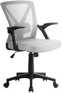 Artiss Ergonomic Office Chair Mesh Computer Desk Chairs with 105° Recline and Lumbar Support, Height Adjustable Seat with Mid Back and 360°-Swivel Seating Grey for Gaming Room Executive Home