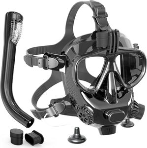 Full Face Snorkeling Mask Adult Diving Mask 180° Panoramic View with Camera Mount,Equipped with The Latest Dry-top System Smooth Breathing,Anti-Fog,Anti-Leakage,Easy-to-wear Adjustable Shoulder Strap