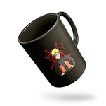 Tee Mafia Naruto Anime Manga Art Cartoon Microwave and Dishwasher Safe Ceramic Coffee Mug with Print (Black, 330 ml)