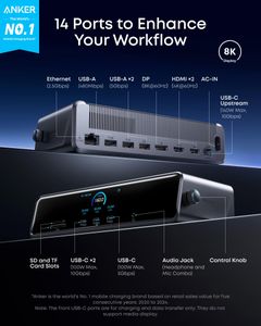 Anker Prime 14-Port Docking Station – USB-C Hub for Laptop & PC