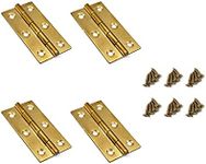 Brass Hinges,4-Pack,Susenya Butt Cabinet Hinges 2.5" Antique Gold with Mounting Screws