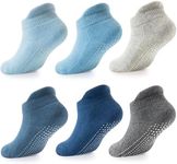 LA ACTIVE Non Slip Grip Ankle Boys and Girls Socks with Non Skid for Babies Toddlers and Kids Back to School