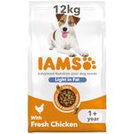 IAMS Low Fat Complete Dry Dog Food for Adult and Senior Dogs with Chicken 12 kg (Pack of 1)