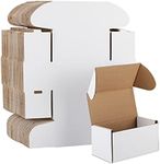 HORLIMER Shipping Boxes Set of 50, Small Corrugated Cardboard Box Literature Mailer, (White, 4.6" x 2.2" x 2.2")