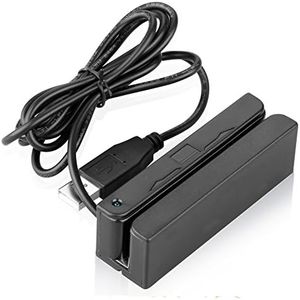 2xhome - POSMATE - USB Mini Credit Card 3 Track Hi Lo Co Magnetic Reader Swiper for POS System Cashier Registry Cash Register Quickbook