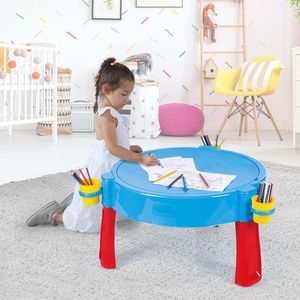 DOLU Kids 3-in-1 Sand & Water Pit with Drawing Table – Blue Outdoor Play Station