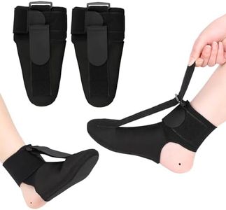 2 Pcs Plantar Fasciitis Night Splint Sock, Foot Support for Achilles Tendonitis Drop Foot, Stretching Foot Brace for Pain Relief, Corrective Ankle Orthosis for Foot Alignment Medium (EU 40-44)
