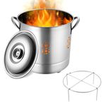 Happyyami Stainless Steel Incinerator Burn Barrel Cage with Lid Metal Incinerator Can Barrel for Burning Yard Incinerator Can Burning Barrel Outdoor Incinerator Fire Bin