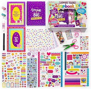 GirlZone Ultimate Collage Scrapbook Kit, Make a 40-Page Photo Album Scrapbook with Stickers & More, Fun Kids Creative Activity and Fantastic Gift Idea