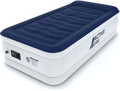 Active Era Luxury Twin Size Air Mattress - Elevated Inflatable Single Air Bed, Electric Built-in Pump, Raised Pillow & Structured I-Beam Technology, 3 Minute Self Inflating Air Mattress, 21" Height