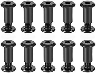 uxcell Screw Post Fit for 5/16"(8mm) Hole Dia, Male M6x10mm Belt Buckle Binding Bolts Leather Fastener Carbon Steel Black 10 Sets