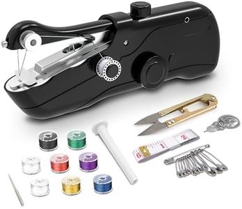 DTOTSFCZF Handheld Mini Sewing Machine with Accessory Kit for Stitch Handicrafts (Black)