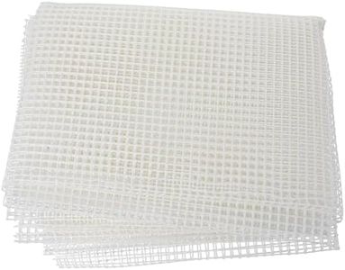 Tofficu Ryatie Mesh Fabric, Blank Rug Hooking Mesh, Woven Mesh Fabric, Cross Stitch Panels Carpet, Mesh Canvas, Rug Canvas, Mesh Weaving Kit for Rugs - White Plastic