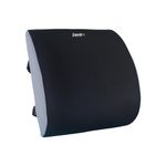 Asmofit Lower Back Pain Orthopedic Backrest Pillow Posture Memory Foam Back Rest Lumbar Support Cushion Sciatica, Disc Pain Relief - Ideal for Home, Office/Desk Chair, Travel (Black Grey)