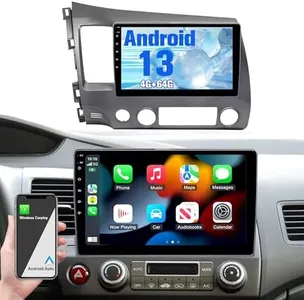 Android 13 Car Stereo Radio for Honda Civic 2006-2011, 10.1" HD Touch Screen 4G RAM 64G ROM in-Dash Andriod 13.0 GPS Navigation Wireless Carplay Android Auto Mirror Link Bluetooth