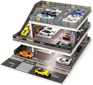 Display Case for Hot Wheels: Toy Car Garage Diorama with LED Lights
