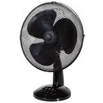 Zanussi 12" Inch, Lightweight, Portable Desk Fan, 3 Speed Settings, Wide-Angled Oscillation, Powerful Airflow, Quiet Operation, Perfect for Bedroom or Office, Black - ZNPDF1221B