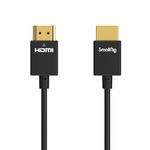 SmallRig Upgraded Ultra Thin HDMI Cable 55cm/1.8Ft (A to A), 4K Hyper Super Flexible Slim Cord, High Speed Supports 3D, 4K@60Hz, Ethernet, ARC Type-A Male to Male for Camera, Monitor, Gimbal - 2957B