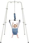 Hapbabe 2 in 1 Baby Jumper with Stand, Baby Walking Harness Function, Premium Spring, for Infant 6-12 Months, Easy to Fold and Storage, Blue