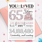 TSVATE 65th Birthday Card, 65th Birthday Gifts for Women 65th Birthday Decorations for Women, Funny Happy 65th Birthday Cards for Women Mom Wife Grandma, 65 Year Old Birthday Gifts for Women Rose Gold