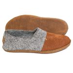 BureBure Felted Wool Men Clogs with Natural Edge Leather or Suede Toe Caps