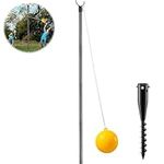 DIOVPLX Tetherball Set with Base - 9FT Heavy Duty Tetherball Set with Ball Rope, Portable Tether Ball Set for Outdoor Backyard, Outside Ball Games Sports for Kids Adults