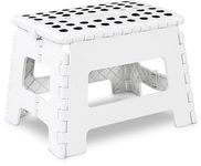 Utopia Home Folding Step Stool - 9” - Super Strong Foldable Step Stool - Lightweight For Kids & Adults with 300 lbs Holding Capacity - Great for Kitchen, Bathroom and Bedroom (White, 1)