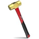 C&T 2lb Brass Sledge Hammer,Non-Sparking, Comfortable Fiberglass Handle,2-Pounds,Non-Magnetic,Corrosion Resistant