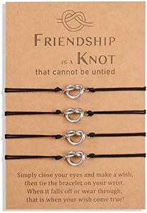 GBTBYS 4 Pcs Friendship Knot Infinity Bracelets for Best Friends Bestie Women Sister BFF Bridesmaid Daughter Forever Distance Matching Adjustable Handmade Jewelry Birthday Wedding Gift