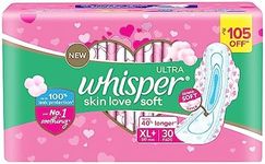 Whisper Ultra Soft Sanitary Pads - 30 Pieces (XL Plus)