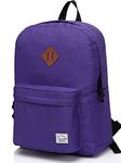 Lightweight Backpack for School,VASCHY Water Resistant Bookbag Schoolbag for Kids Teens with Bottle Side Pockets Purple