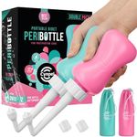 Cynpel Peri Bottle - Postpartum Perineal Care - Portable Hand Held Travel Bidet Sprayer for Women or Men - Handheld Jet Spray Bottle for Toilet - Pack of 2 - Dusty Rose and Blue