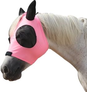 LEAFOREST Horse Mesh Fly Mask with Ears, Soft Lycra Mesh Mask Anti-UV with Ears Pink, Full