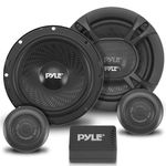 2-Way Car Stereo Speaker System - 360W 6.5 Inch Universal Pro Audio Car Speaker OEM Quick Replacement Component Speaker Vehicle Door/Side Panel Mount Compatible w/Crossover Network - Pyle PL6150BK