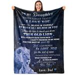 to My Daughter Blanket from Dad, Lion Blanket to My Daughter, to My Daughter Blanket Birthday Gift for My Daughter Super Soft Cozy Blanket 40X50in
