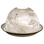 Cello Special Friend Woodland Tealight Dome, Porcelain Candle Holder With a Loving Message. Use Tealights or LEDs. Sentimental Special Friend Gifts, Gifts For Friends, Friendship Gifts For Women.