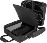 USA Gear Xbox One X & Xbox One S Travel Case Carrying Bag Console, Controllers, Games, Headsets & More Adjustable Shoulder Strap, Accessory Pockets & Customizable Interior - Black