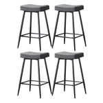 AINPECCA Bar Stools Set of 4-Velvet Grey Barstools with Black Metal Legs Kitchen Island Stools, High Bar Chairs for Island Counter, Pub, Bistro