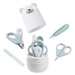 Baby Nail Kit, 4-in-1 Baby Nail Care Set with Cute Case, Baby Nail Clippers, Scissors, Nail File & Tweezers, Baby Manicure Kit and Pedicure kit for Newborn, Infant