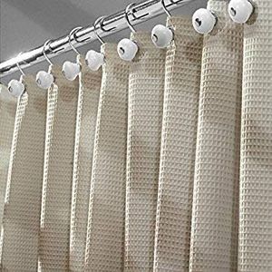 mDesign Rideau de Douche de Luxe – Rideaux de Salle de Bain avec Motif gaufré – Rideaux de Douche et de Baignoire – Beige/Lin