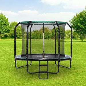 Centra Trampoline Round Trampolines Outdoor Kids Jumping Toys Area Safety Net Pad Mat Play Games Chiidren Thickend Tube Weather Resistant Playground High Jumps (10FT)
