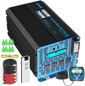 GIANDEL 4000W Pure Sine Wave Power Inverter 12V to 240V AC,7900W Surge,Compatible with All 12V Batteries,Dual Remote Control, for RV Campers Off-Grid Solar Systems