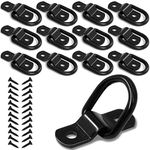 12PCS D Ring Cargo Tie Down Anchors 1/4" D-Rings Tie Down Lashing Ring for Trailer Truck Pickup Camper Surface Mount,Heavy Duty Tie Down Ring 2400 Pound Capacity